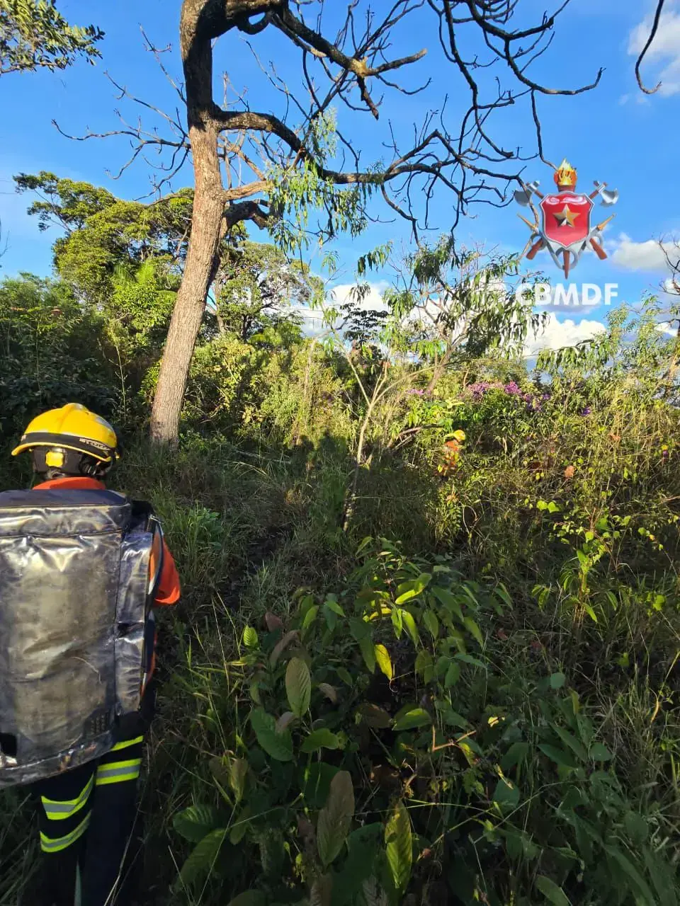 Bombeiros resgatam homem com dores em área rural de Brazlândia
