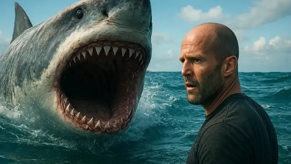 Meg Jason Statham tubarão pré-histórico megalodonte oceano terror